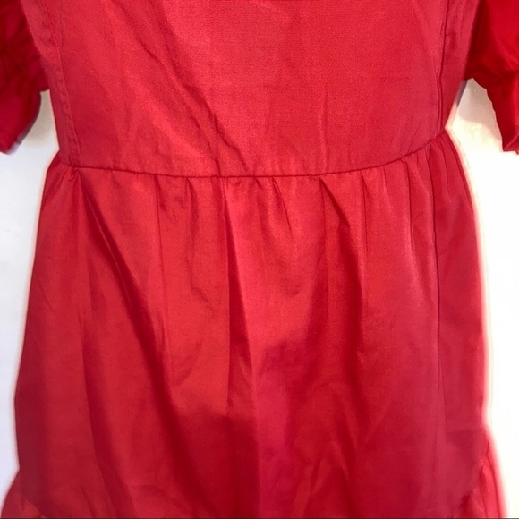 NWT Vonda Empire Style Tiered Short Puff Sleeve Mini Red Poly Dress 2X/XL - Picture 6 of 9